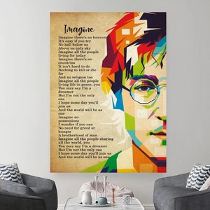 John Lennon İmagine Songtexte, Banksy John Lennon Pop Art Leinwand, Banksy Style Pop Art, Street Graffiti Wandkunst John Lennon Poster