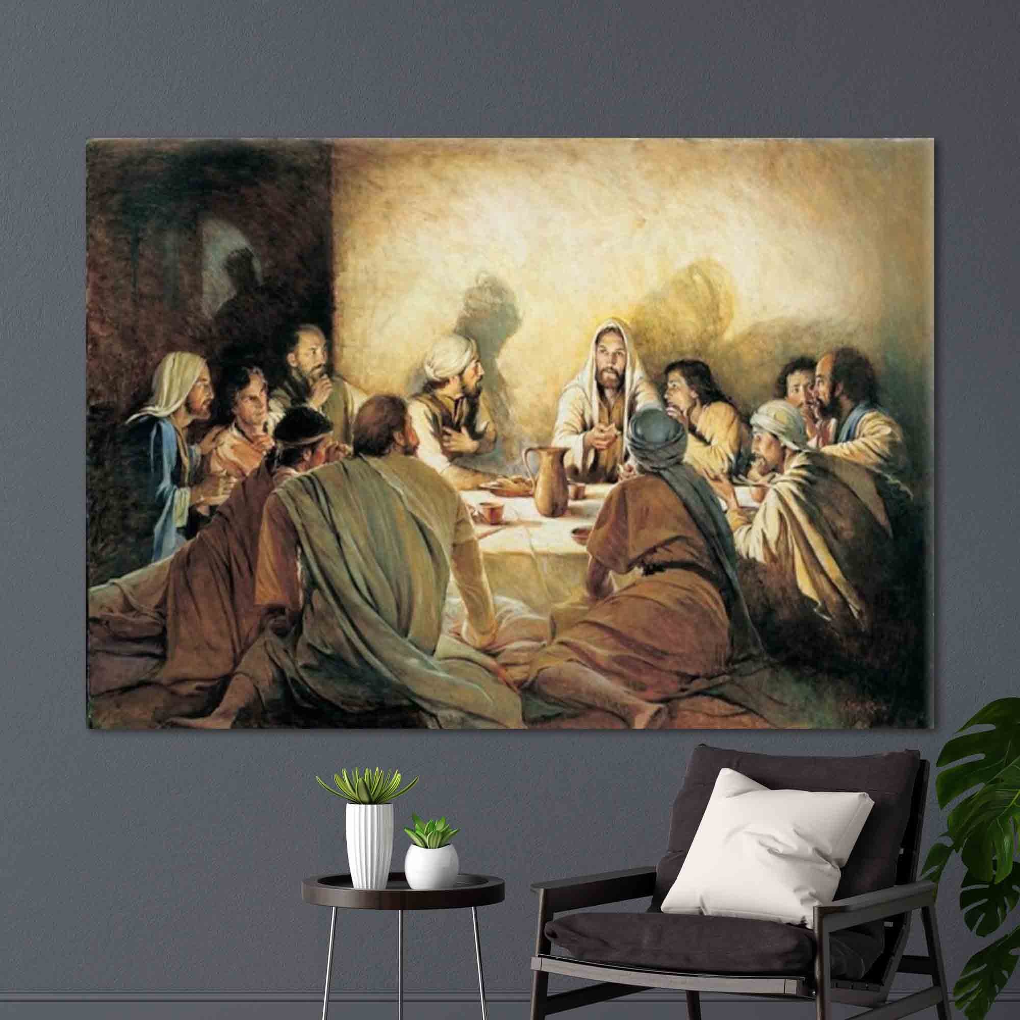 Jesus Christ Last Supper Canvas Print: Religious Bible Art - Etsy, image size:2000x2000