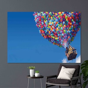 Personalized Wall Art, Your Name Here Canvas, Movie Up Poster, Air Balloons Wall Art, Lovely Wall Art, Kids Room Wall Art, Cartoon Poster,