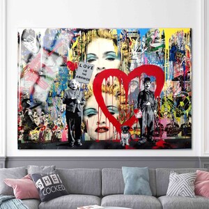 Tempered Glass Wall Art: Modern Abstract Multicolor Print