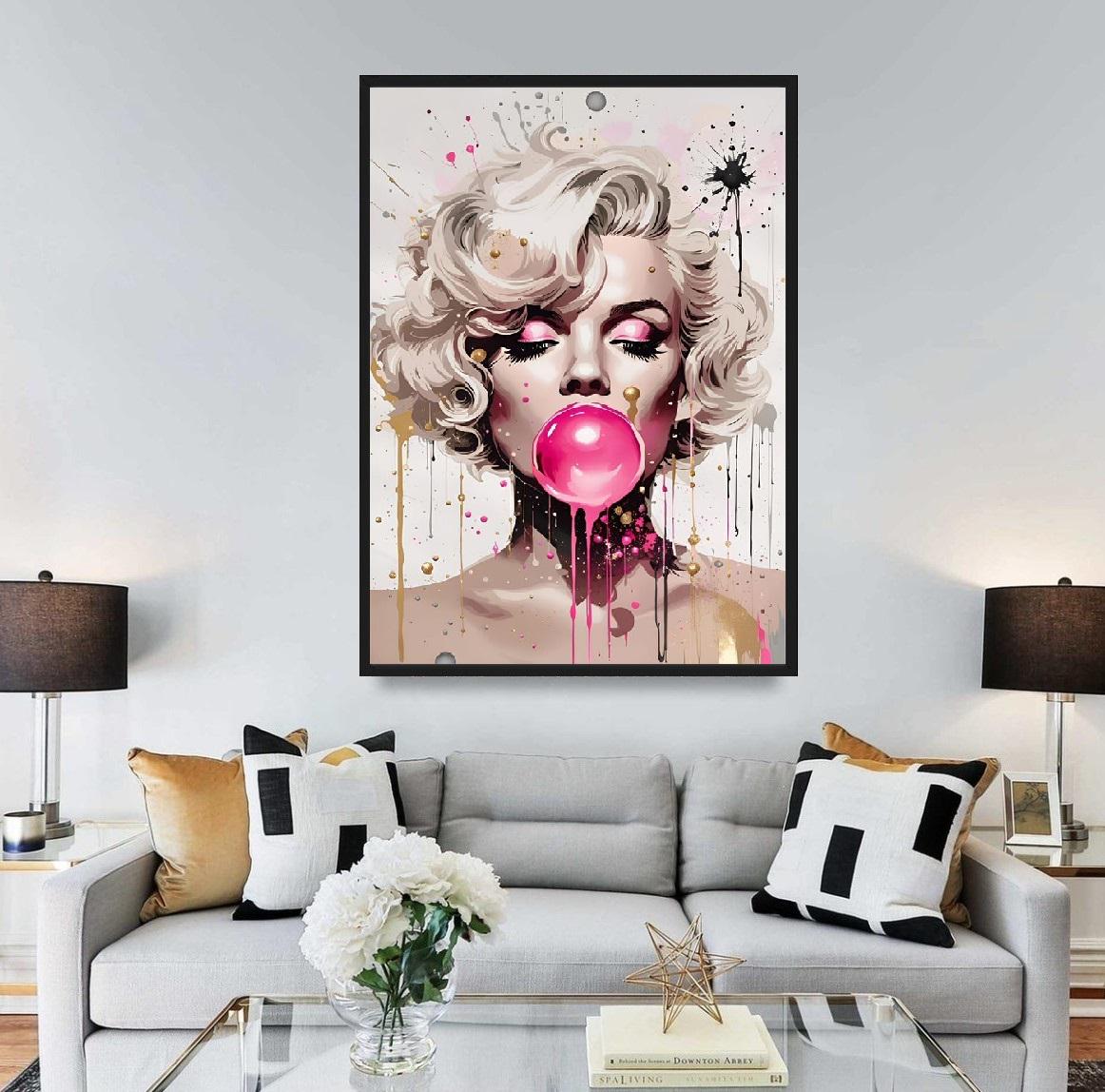 Marilyn Monroe roze kauwgom canvas print muurkunst foto canvas prints grote A1 30 x 20 inch (76,2 cm x 50,8 cm Marilyn Monroe roze kauwgom canvas print muurkunst foto canvas prints grote A1 30 x 20 inch (76,2 cm x 50,8 cm