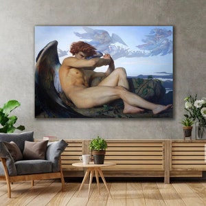 Alexandre Cabanel Painting,Fall Angel Poster,Angel Canvas Painting,Naked Man Canvas Painting,Fall Angel Man Poster,Reproduction Printed