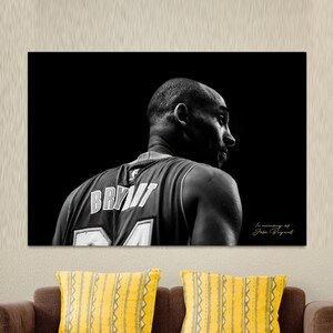 Arte deportivo, póster de gimnasio, impresión de cueva de hombre, lienzo de Kobe Bryant, lienzo de arte famoso, lienzo de arte motivacional, lienzo de Kobe