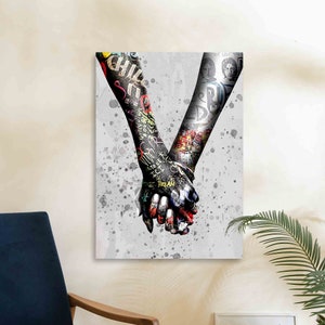 Banksy Colorful Hand Graffiti Canvas Wall Art, Banksy Art Street Canvas Print Art, Graffiti Artwork, Urban Street Art Wall Decor, Poster