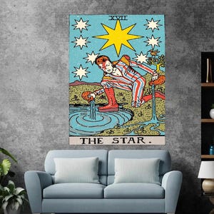 Poster di carte dei tarocchi di David Bowie the Star.ziggy stardust, stampe da parete celestiali, decorazioni mistiche e neutre, poster di astrologia, poster di carte dei tarocchi