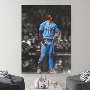 Lienzo decorativo de Bryce Harper de los Philadelphia Phillies, póster de Bryce Harper, póster de la MLB, póster de béisbol, decoración para sala deportiva.