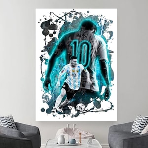 Lionel Messi Canvas Art: Argentina World Cup Champion Gift