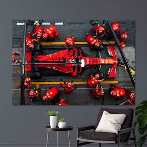 Formula 1 Wall Art Canvas | Sport Car Wall Decor F1 Pit Crew Racing Wall Art Decor Extra Large Canvas Racing Fan Gift Idea Motivation Art