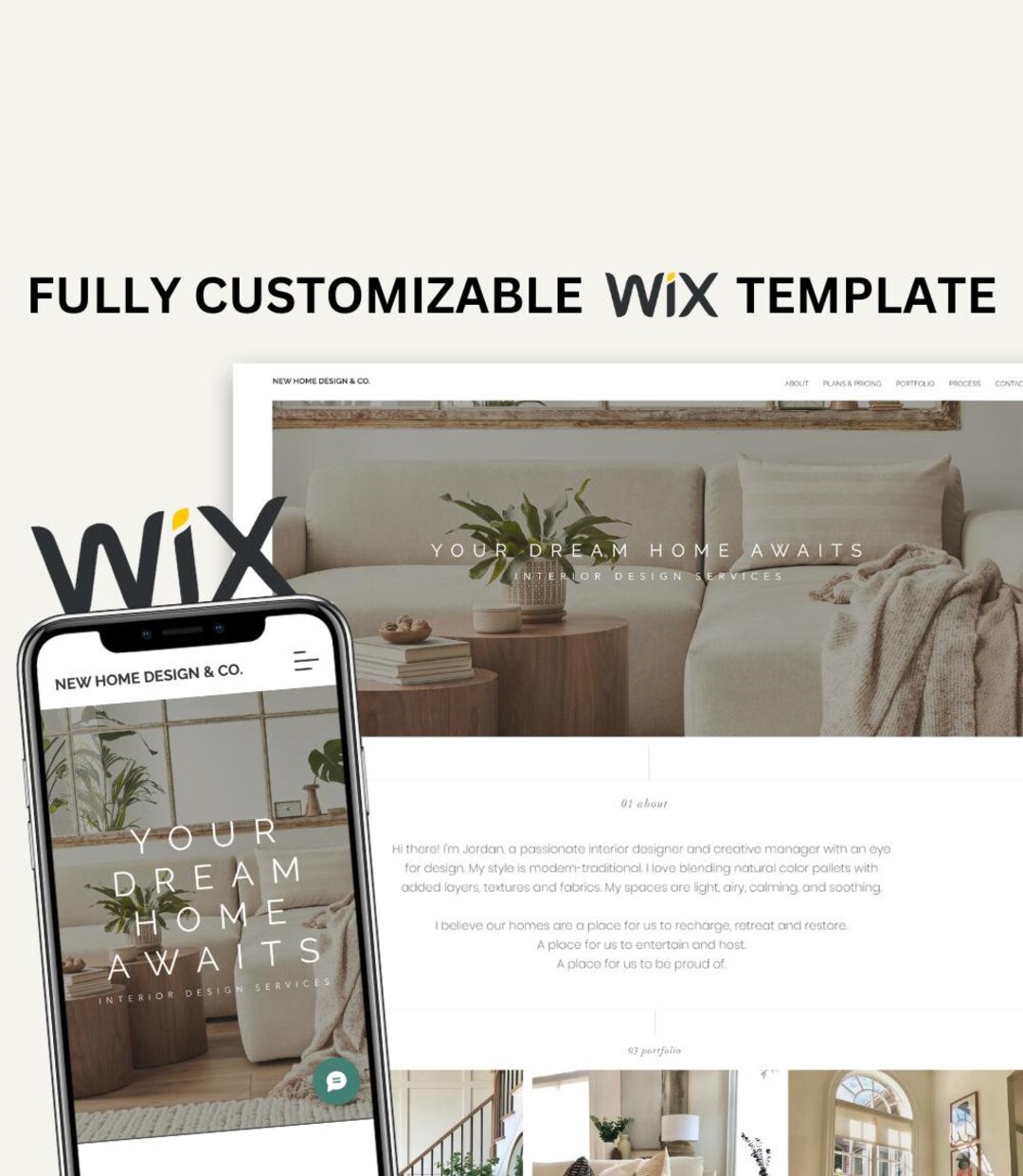WIX Template for Interior Designers, Photographers, Wedding Planners ...