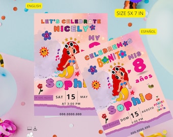 Karol g, invitation, Editable Template, Canva, Party Invitation, tomorrow will be beautiful, bichota, customizable, birthday, karolg