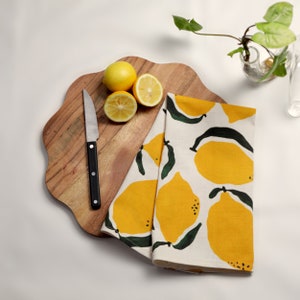 Strofinaccio con limoni, strofinaccio da cucina, asciugamano, strofinaccio da cucina, strofinaccio stampato, regalo di inaugurazione della casa, regalo unico, regalo di nozze, regalo di compleanno