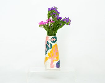 Rainbow chard ceramic mini vase, mini vase, vase, home decor, ceramic vase, housewarming gift, wedding gift,birthday gift,morther's day gift