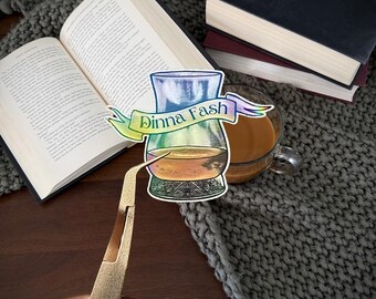 Pegatina de whisky Dinna Fash / Inspirada en Outlander / Calcomanía de vinilo de las Tierras Altas de Escocia