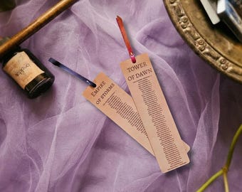 Engraved Leather Tandem Read Bookmarks | Throne of Glass Gift