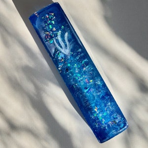 Handmade Resin Mezuzah Case: Opal Mermaid Judaica Gift