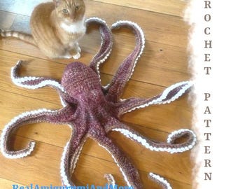 Crochet Octopus Pattern: Realistic Amigurumi Plush (60 inch Span) (PDF Pattern)