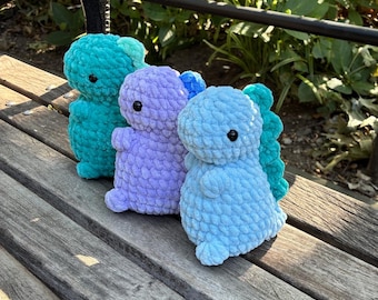 Crochet Baby Dinosaur Pattern: No-Sew Plushie Amigurumi (PDF English Tutorial)