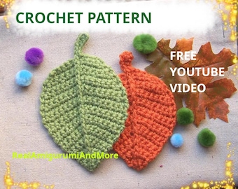 Crochet Autumn Leaf Pattern: Applique, Ornament, Coaster (PDF Pattern)