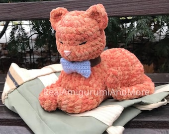 Realistic Cat Crochet Pattern, Low Sew Amigurumi PDF (US Terms)