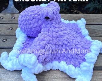 No-sew Crochet Octopus Lovey Pattern, 15 inches Security Blanket, Super Bulky Yarn PDF