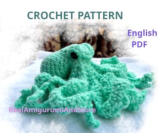 Crochet Pattern Realistic Octopus-Amigurumi Pattern Octopus-Stuffed Octopus Tutorial-Amigurumi Octopus-Octopus Softie-Toy Octopus-Low Sew