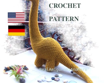 No-Sew Crochet Dinosaur Pattern: Amigurumi Brontosaurus (PDF Pattern)