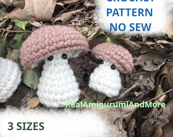 No-Sew Crochet Mushroom Pattern: Beginner Amigurumi Tutorial (Digital Download)