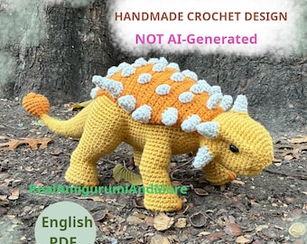 Realistic Crochet Ankylosaurus Pattern: Low Sew Amigurumi Dinosaur (PDF Pattern)