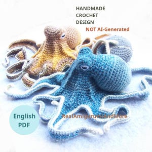 Crochet Octopus Pattern: Realistic Amigurumi Toy with Rock (PDF Download)