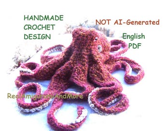 Crochet Pattern Realistic Octopus-Amigurumi Pattern Octopus-Stuffed Octopus Tutorial-Amigurumi Octopus-Octopus Softie-Toy Octopus