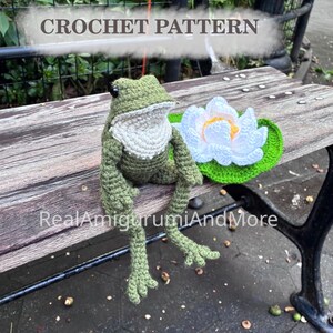 Patron PDF réaliste de grenouille au crochet | Grenouille décorative | Grenouille amigurumi presque sans couture | Tutoriels photo et vidéo