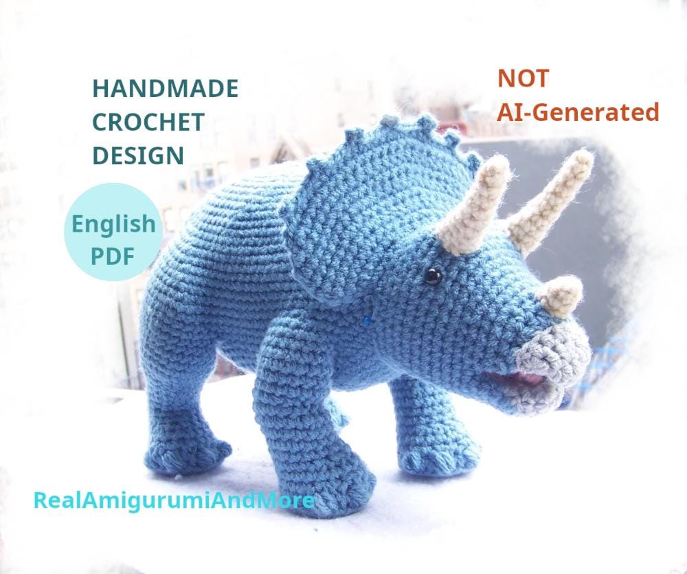 30 Triceratops Crochet Patterns for Dino Lovers, Nursery Decor, and Handmade Gifts 8 Minimal Sew Triceratops Amigurumi Crochet Pattern