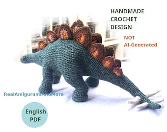 Realistic Crochet Stegosaurus Pattern: Amigurumi Dinosaur (PDF Pattern)