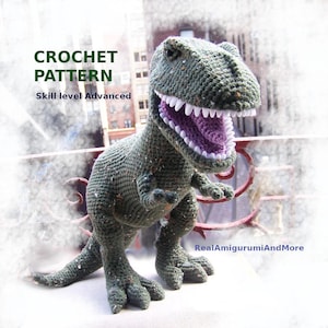 Crochet T-Rex Pattern: Low Sew Amigurumi Dinosaur (Digital Download PDF)