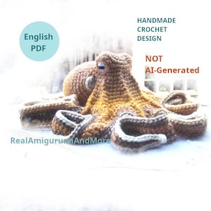 Crochet Octopus Pattern: Realistic Amigurumi Toy with Rock (PDF Download) image 2