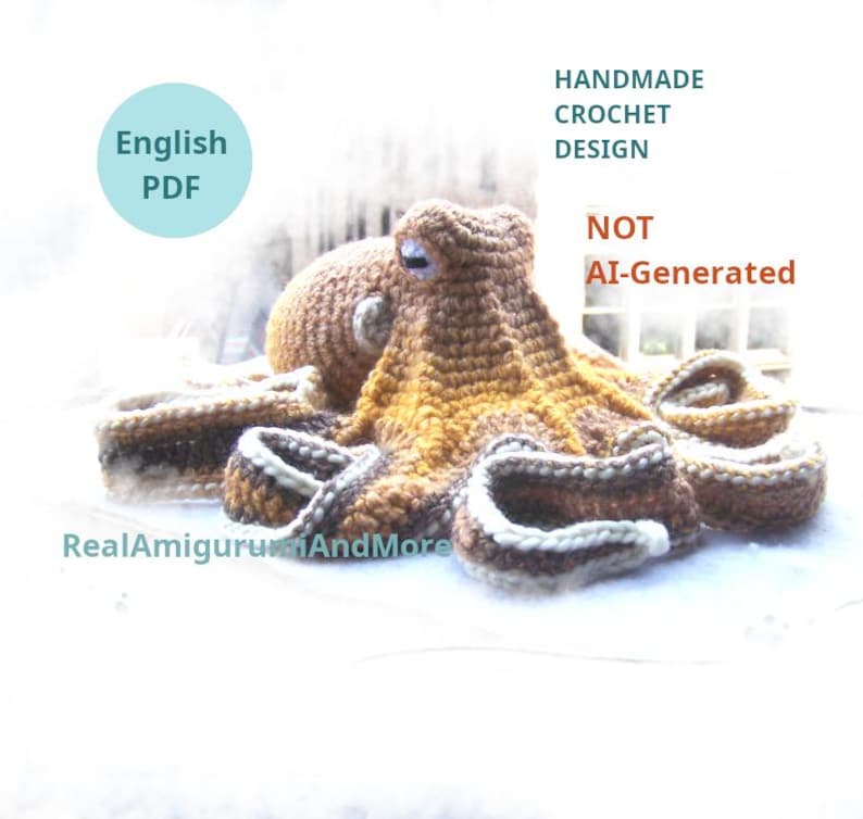 Crochet Octopus Pattern: Realistic Amigurumi Toy with Rock (PDF Download) image 2