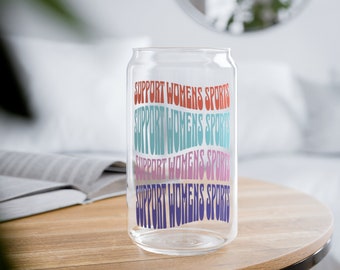 Support Womens Sports Iced Coffee Cup, Iced Coffee Cup, WNBA Merch, NWSL Merch, Womens Sports, Sports Gift, Glass Tumbler, Womens Basketball