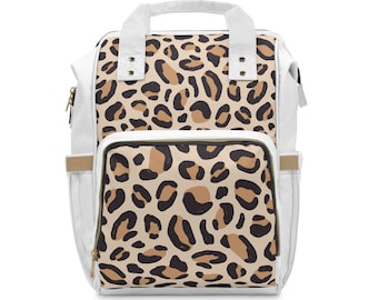 Leopard Print Multifunctional Diaper Backpack