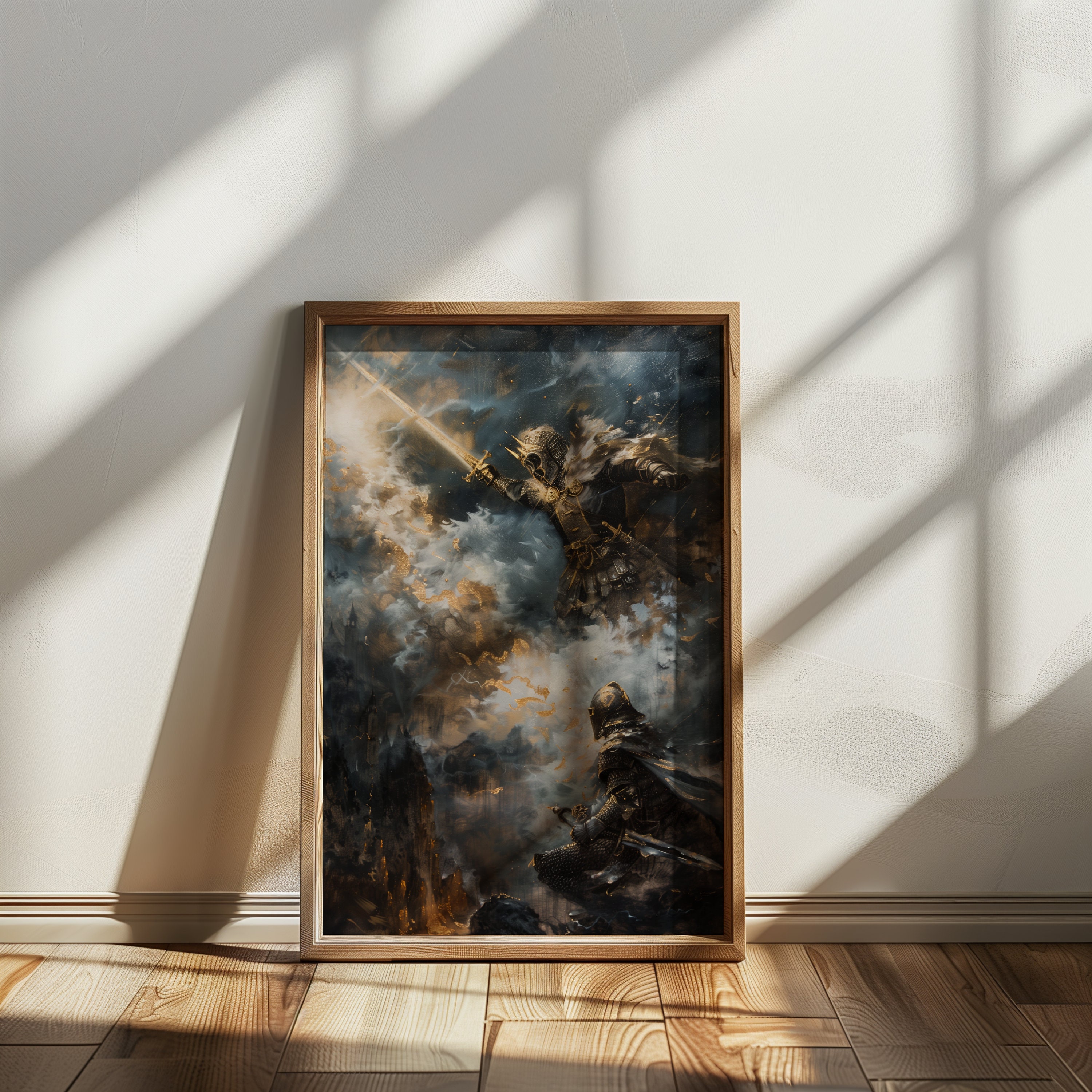 PRINTABLE Epic Fantasy Knight Battle Art | Digital Download | Medieval ...