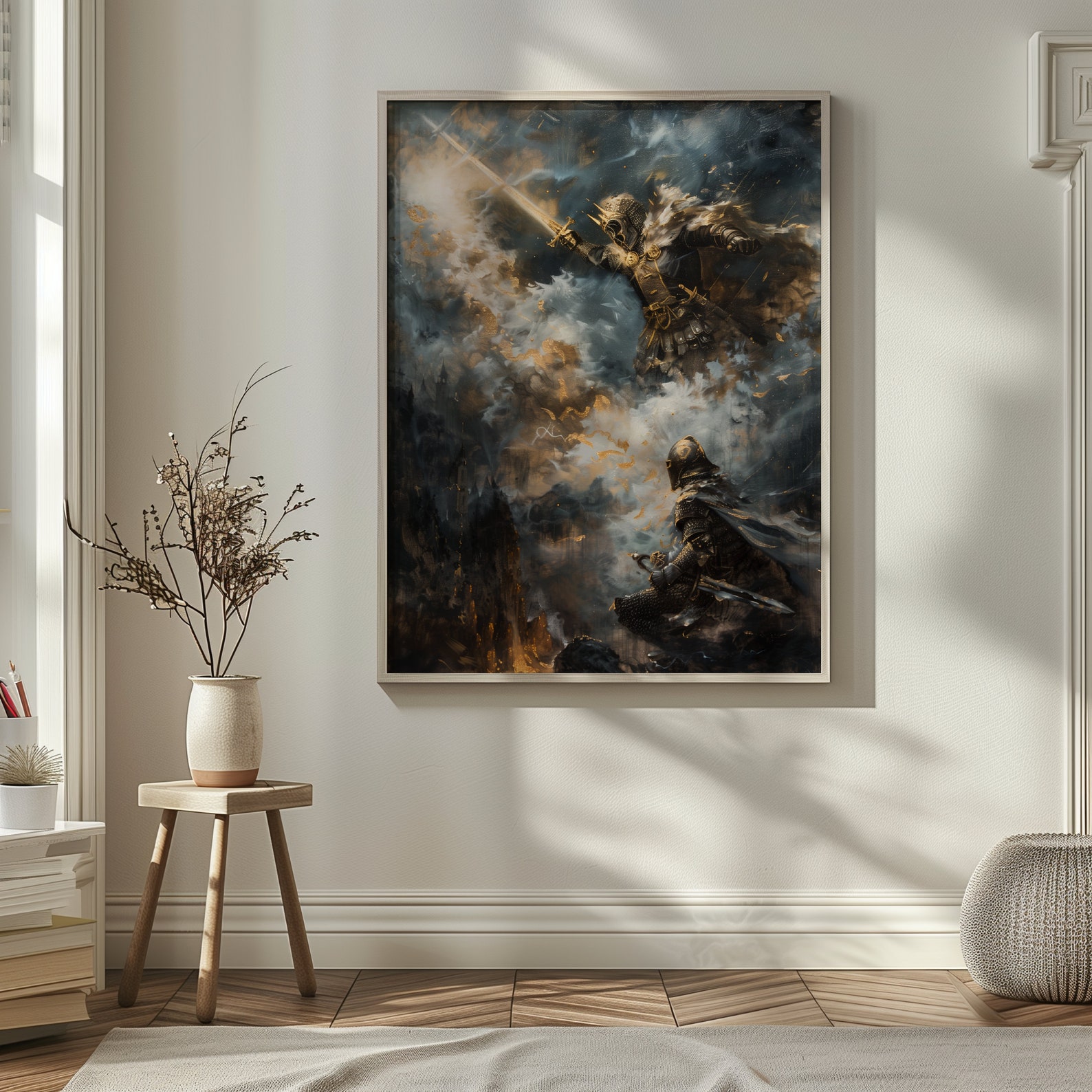 PRINTABLE Epic Fantasy Knight Battle Art | Digital Download | Medieval ...