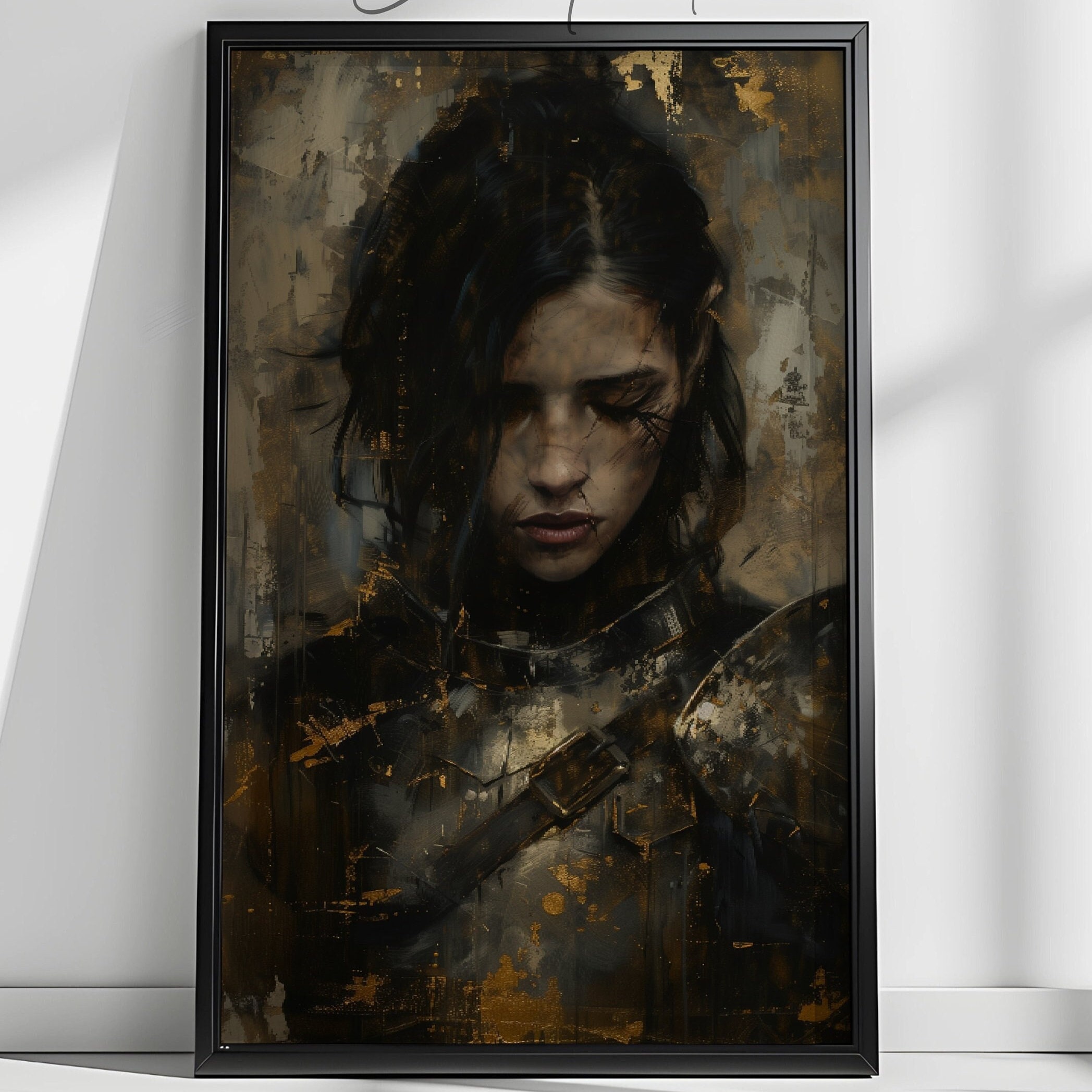 PRINTABLE Dark Fantasy Woman Warrior Art Digital Download Instant Wall ...