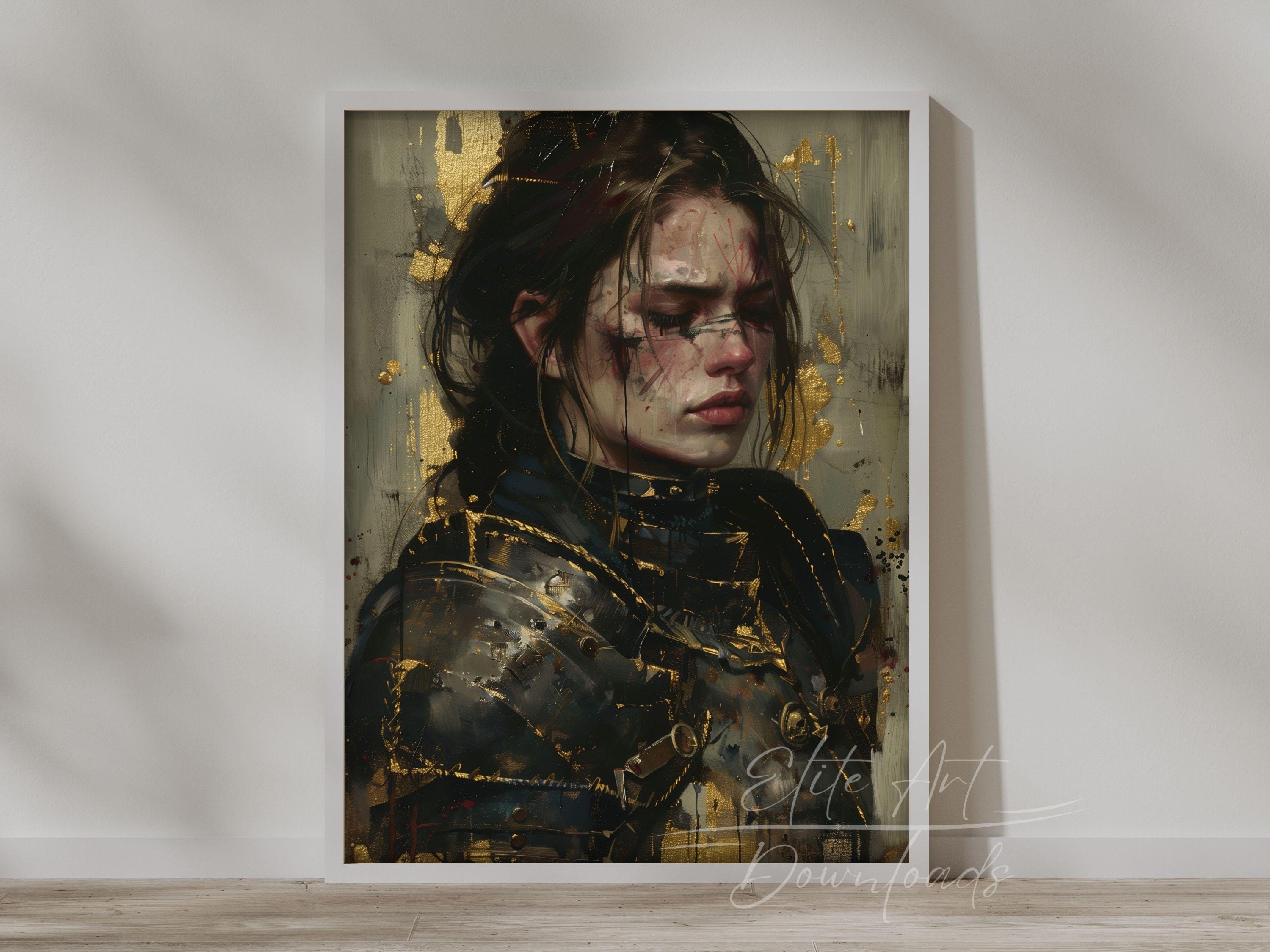 PRINTABLE Dark Fantasy Woman Warrior Art Digital Download Instant Wall ...