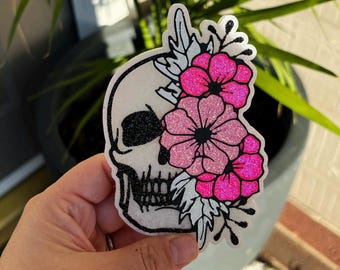 Floral Skeleton Car Freshie: Skull Car Accessory