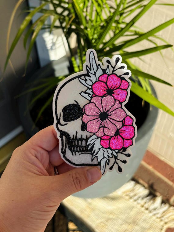 Floral Skeleton Car Freshie: Skull Car Accessory