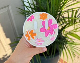 Flower Smiley Face Car Freshie: Scented Car Accessory