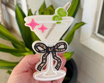 Martini Glass Car Freshie: Leopard Bow Car Accessory