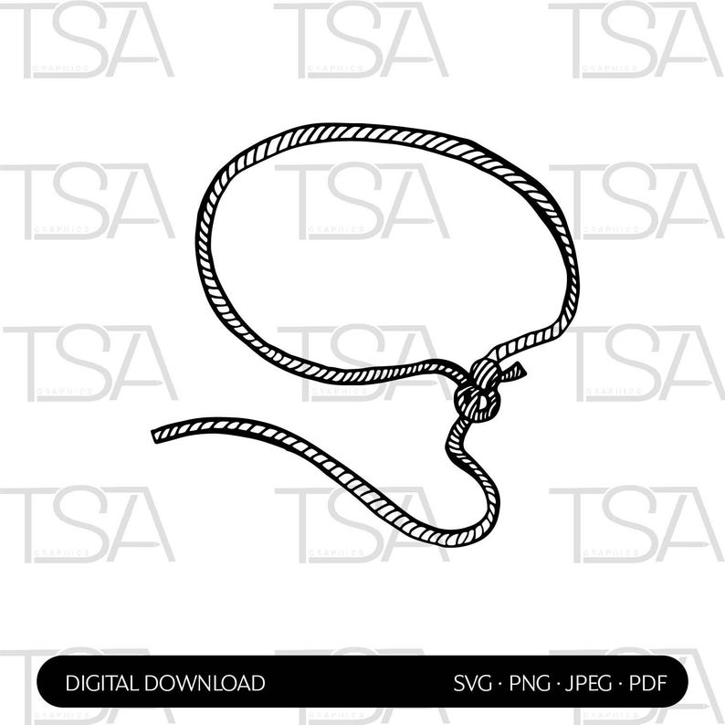 Hand Drawn Cowboy Rope Icon - Etsy