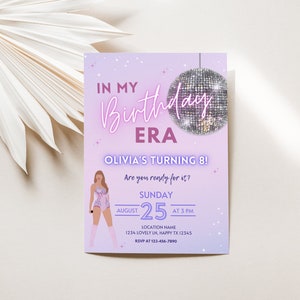 Editable In My Birthday Era Invitation Trendy Eras Birthday Party Decor Taylor Birthday Party Digital Template In Her Birthday Era E-Invite