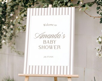 Neutral Baby Shower Welcome Sign, Beige Baby Shower Decor, Modern Baby Shower Welcome Sign, Gender Neutral Baby Shower, Boho Baby Sprinkle