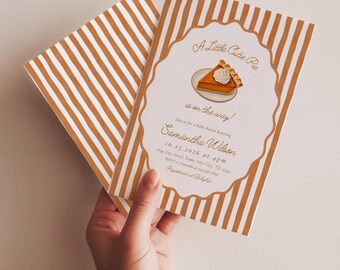 Little Cutie Pie Baby Shower Invitation, Pumpkin Pie Baby Shower Invite, Whimsical Fall Baby Shower, Editable Gender Neutral Invite